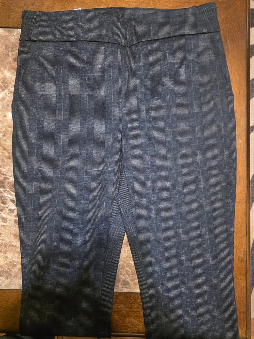 Dalia Women's Dark Plaid Pull-On Pants - Navy - Picture 5 of 5